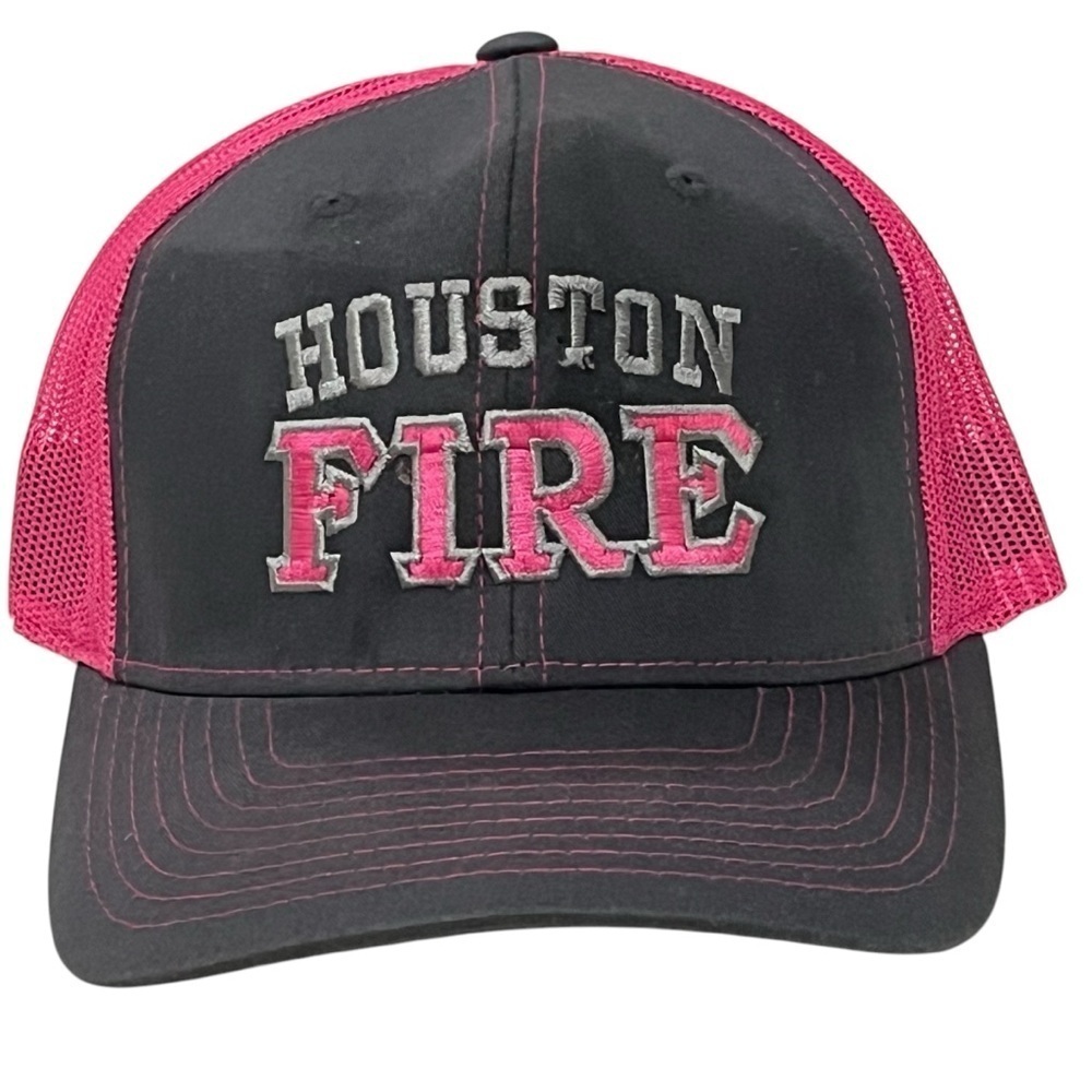 Richardson Woman's Grey and Pink Houston Fire Department Adjustable SnapBack Cap